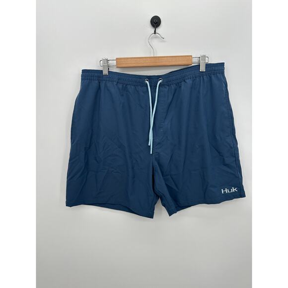 Huk Mens Blue  Pursuit Volley Shorts Size XL Stretch Active Gym Outdoors Fishing - Picture 1 of 6